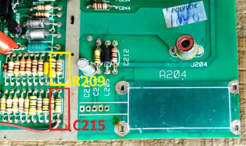 Capacitor C215 e Resistor R209