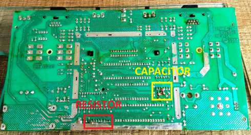 Remoção Resistor e Capacitor (face inferior)